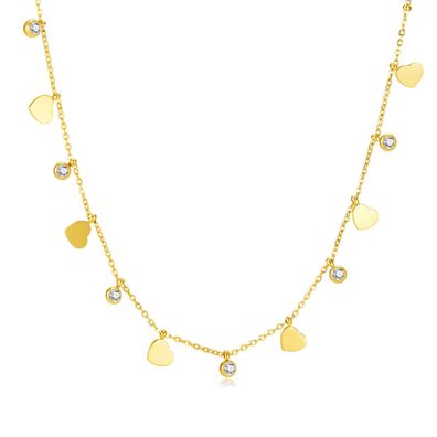 Light Luxury Stainless Steel Choker Temperamental Tassels Love Necklace For Women