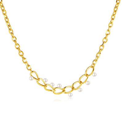 Women's High-Grade Choker Light Luxury And Simplicity Pearl Titanium Steel Necklace