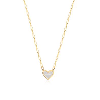 Gold Love Titanium Steel Necklace Female Temperament Heart-Shaped Stainless Steel