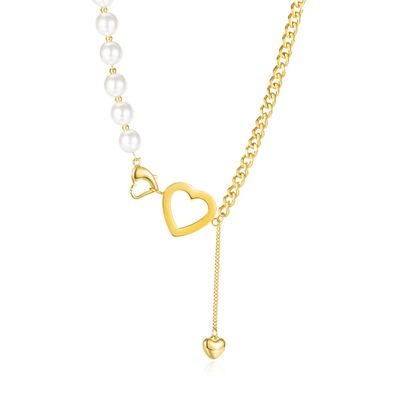 Elegant Heart Pearl Necklace For Girls Light Luxury High-Grade Pendant