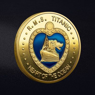 RMS Titanic Medaille Heart of Ozean vergoldet (MedT04241)