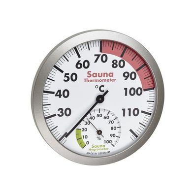 TFA - Analoges Sauna-Thermo-Hygrometer 40.1055.50 - silber/ weiß