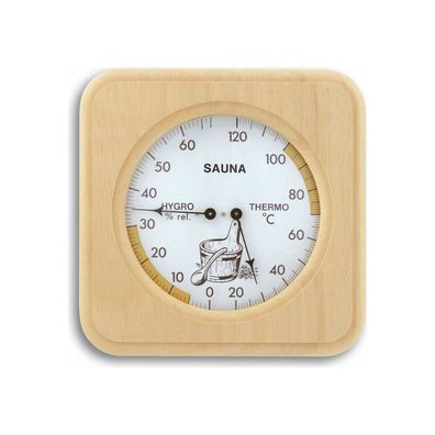 TFA - Analoges Sauna-Thermo-Hygrometer mit Holzrahmen 40.1007 - natur