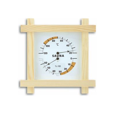 TFA - Analoges Sauna-Thermo-Hygrometer mit Holzrahmen 40.1008 - natur