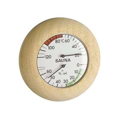 TFA - Analoges Sauna-Thermo-Hygrometer mit Holzrahmen 40.1028 - natur