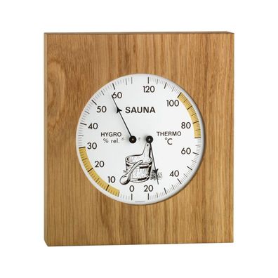 TFA - Analoges Sauna-Thermo-Hygrometer mit Eichenrahmen 40.1051.01 - natur