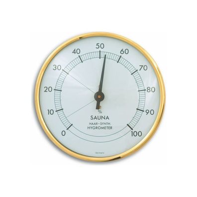 TFA - Analoges Sauna-Hygrometer mit Metallring 40.1003 - gold/ weiß
