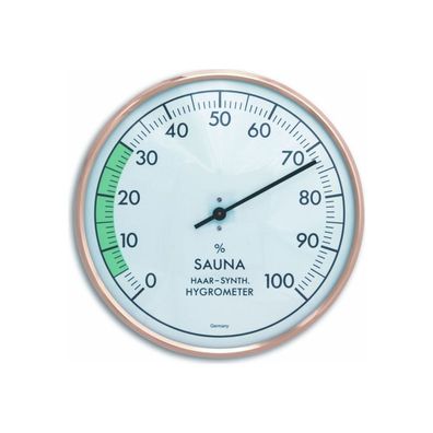 TFA - Analoges Sauna-Hygrometer mit Metallring 40.1012 - gold/ weiß