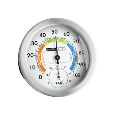 TFA - Analoges Thermo-Hygrometer mit Metallring 45.2028 - silber