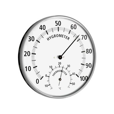 TFA - Analoges Thermo-Hygrometer mit Metallring 45.2019 - silber/ weiß
