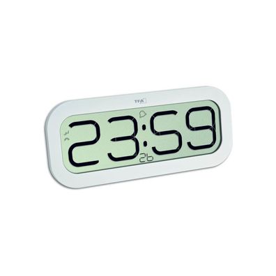 TFA - Digitale Funkuhr mit Stundenschlag BIMBAM 60.4514 - weiß schwarz