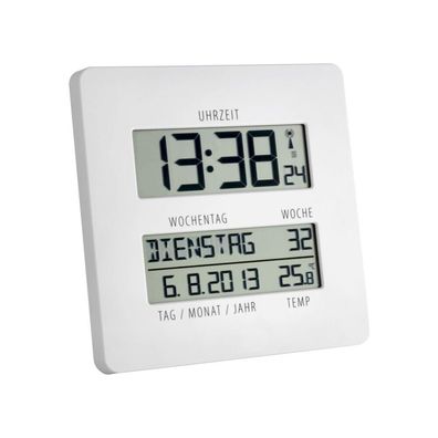 TFA - Digitale Funkuhr mit Temperatur Timeline 60.4509.02 - weiß
