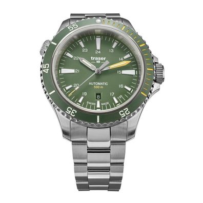 Traser H3 - 110328 - Armbanduhr - Herren - Automatik - P67 Diver Green Stahl