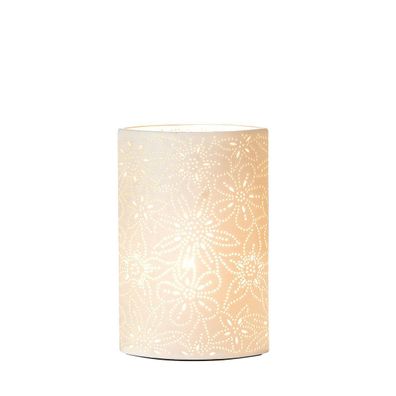 Porzellan Lampe Prickel Blume E14 40W