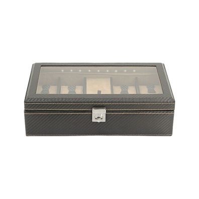 Friedrich23 - Uhrenkoffer mit LED-Licht Carbon 9 Uhren dunkelbraun 32059-3