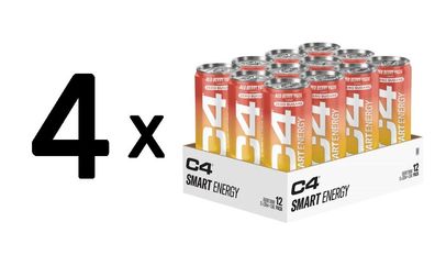 4 x C4 Smart Energy, Red Berry Yuzu - 12 x 330 ml.