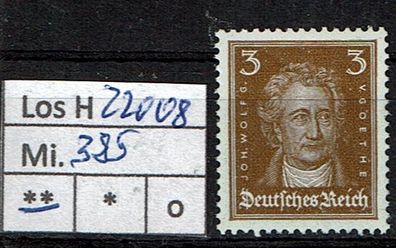 Los H22008: Deutsches Reich Mi. 385 * *