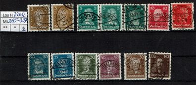 Los H22012: Deutsches Reich Mi. 385/97, gest.