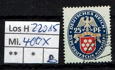 Los H22015: Deutsches Reich Mi. 400 X, gest.