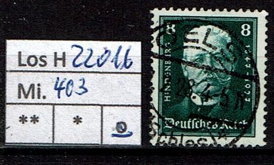 Los H22016: Deutsches Reich Mi. 403, gest.