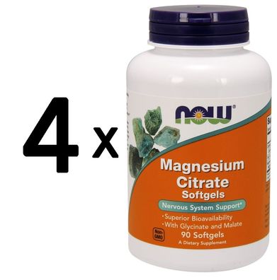 4 x Magnesium Citrate Softgels - 90 softgels