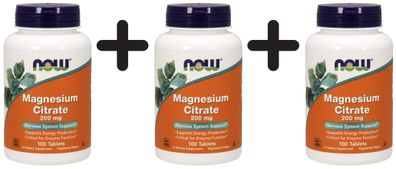 3 x Magnesium Citrate, 200mg - 100 tablets