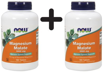2 x Magnesium Malate, 1000mg - 180 tabs