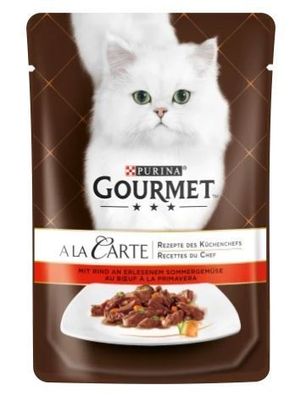 Purina Gourmet Feuchtfutter für Katzen mit Rind 85g
