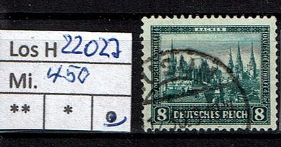 Los H22027: Deutsches Reich Mi. 450, gest.