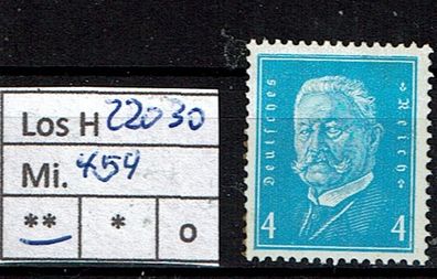 Los H22030: Deutsches Reich Mi. 454 * *