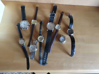 Armbanduhr 9 Armbanduhren Konvolut für Bastler unterschiedliche Marken
