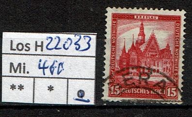 Los H22033: Deutsches Reich Mi. 460, gest.