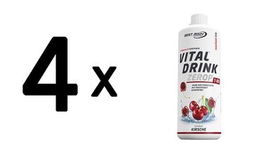 4 x Best Body Nutrition Vital Drink Zerop (1000ml) Bitter Lemon