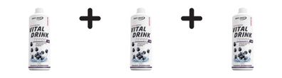 3 x Best Body Nutrition Vital Drink Zerop (1000ml) Black Berry