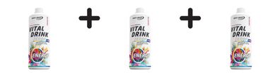 3 x Best Body Nutrition Vital Drink Zerop (1000ml) Energy