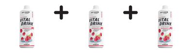 3 x Best Body Nutrition Vital Drink Zerop (1000ml) Raspberry
