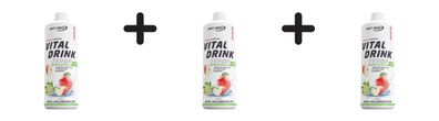 3 x Best Body Nutrition Vital Drink Zerop (1000ml) Apple Elderflower
