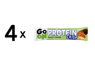 4 x Go On Nutrition Protein Crisp Bar (24x50g) Peanut and Caramel