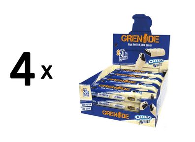 4 x Grenade Protein Bar (12x60g) Oreo White