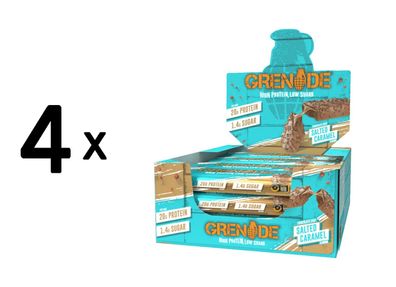 4 x Grenade Protein Bar (12x60g) Choc Chip Salted Caramel