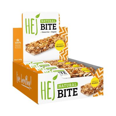 HEJ Natural HEJ Bite Organic (12x40g) Crunchy Peanut