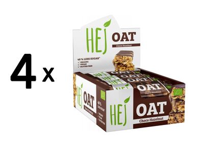 4 x HEJ Natural HEJ Oat Bar Organic (12x45g) Chocolate Hazelnut