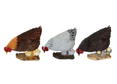 Esschert Huhn Hühner mit Küken Figur Henne Frost+ UV fest 3 Modelle 37000049