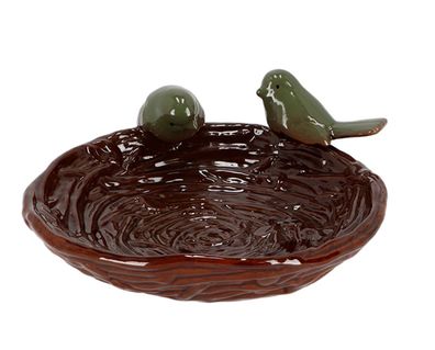 Esschert Nestförmiges Vogel Bad aus Keramik Tränke Vogeltränke FB 560