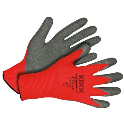KIXX Handschuhe für die Gartenarbeit - Rot/ Grau