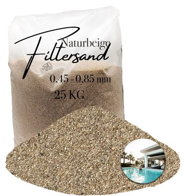 Aquagran® Filtersand beige 25 kg 0,45-0,85 mm natürlicher Pool Filter Quarz-Sand