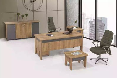 Holzmöbel Arbeitszimmer Set Büromöbel Schreibtisch Büroschrank 4tlg