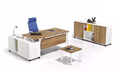 Luxus Weiße Arbeitszimmer Möbel Büroeinrichtung Garnitur Set Neu 3tlg