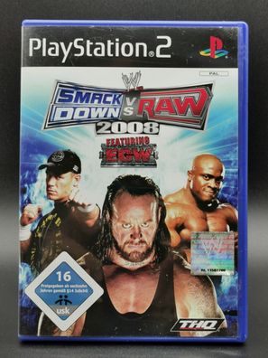 Smack Down vs. Raw 2008 featuring ECW Playstation 2 komplett mit Anleitung PS2