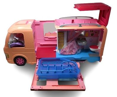Barbie Camper Barbie Wohnmobil für 360-Grad-Spielspaß FBR34 Spielauto * F, u